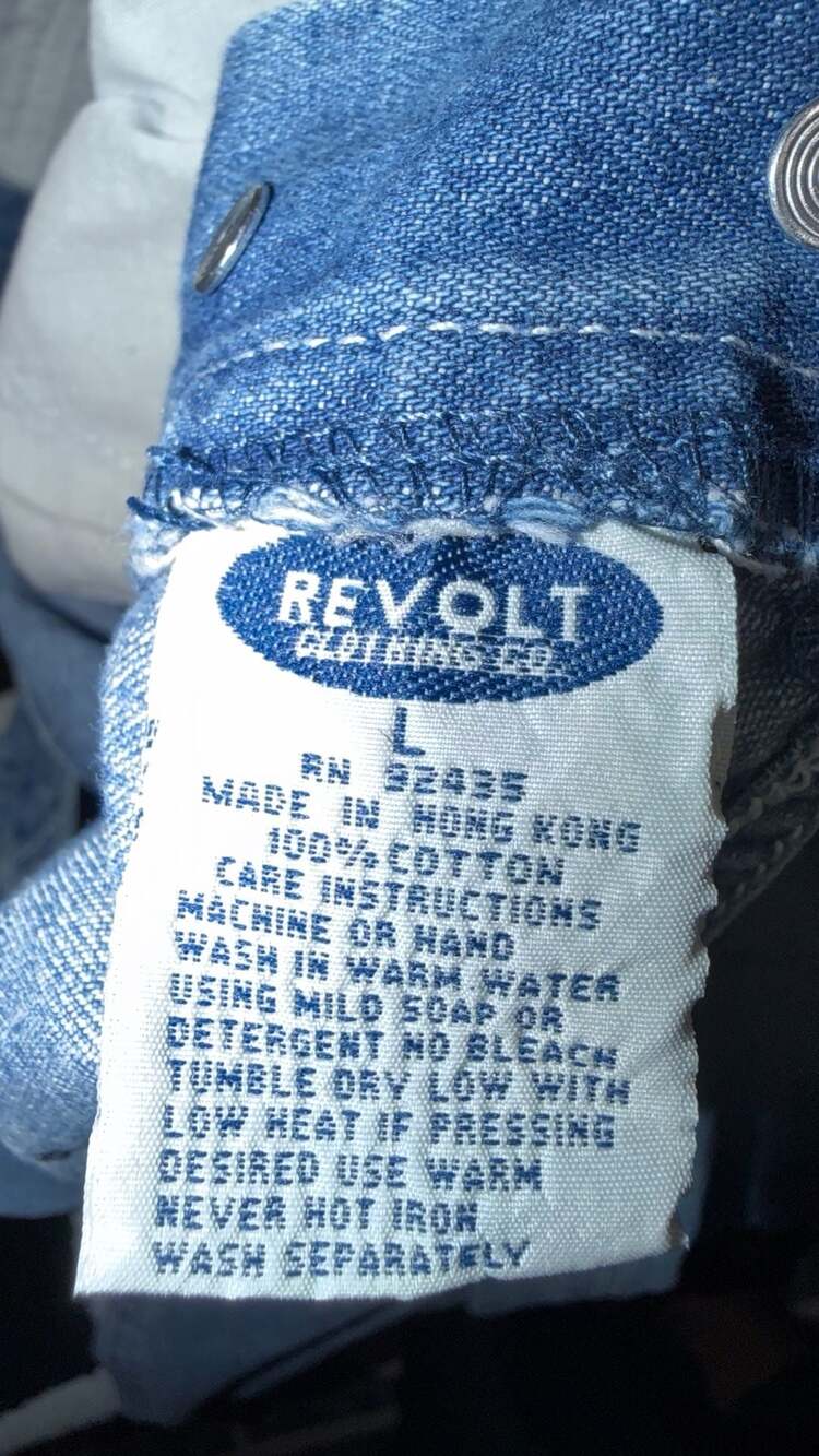 Vintage Revolt Clothing Co. Denim Cargo Overalls Size Large - Picture 5 of 11